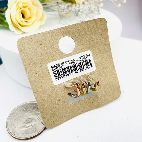 Madewell three tones mini hoops set - Picture 3 of 3